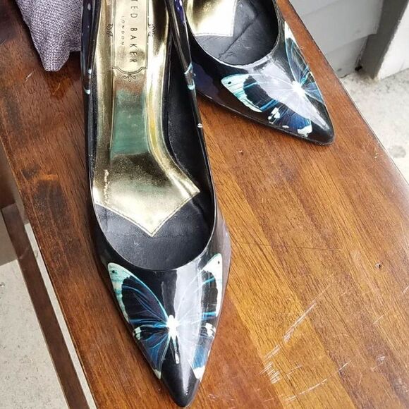 Ted Baker Patent Leather Butterfly Heels Size 39 - Picture 10 of 15